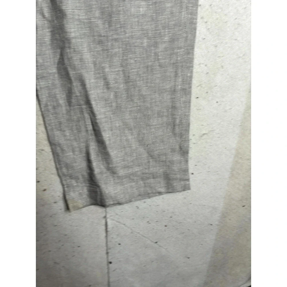 Murano Linen Pants Men's 38x30 Light Gray Relaxed Fit Flat Front Straight Leg